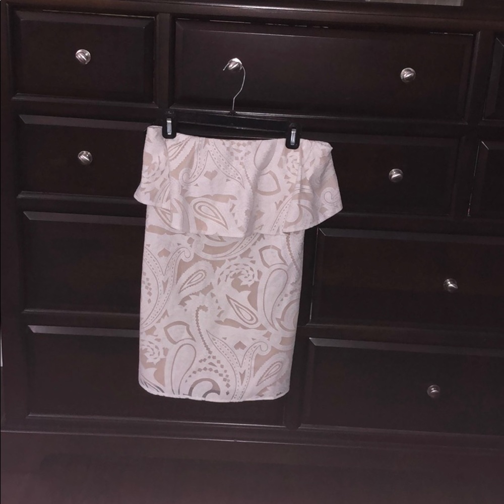 White bcbg strapless dress